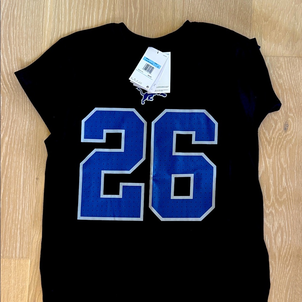 Nike Black Tee Detroit Lions Gibbs number 26